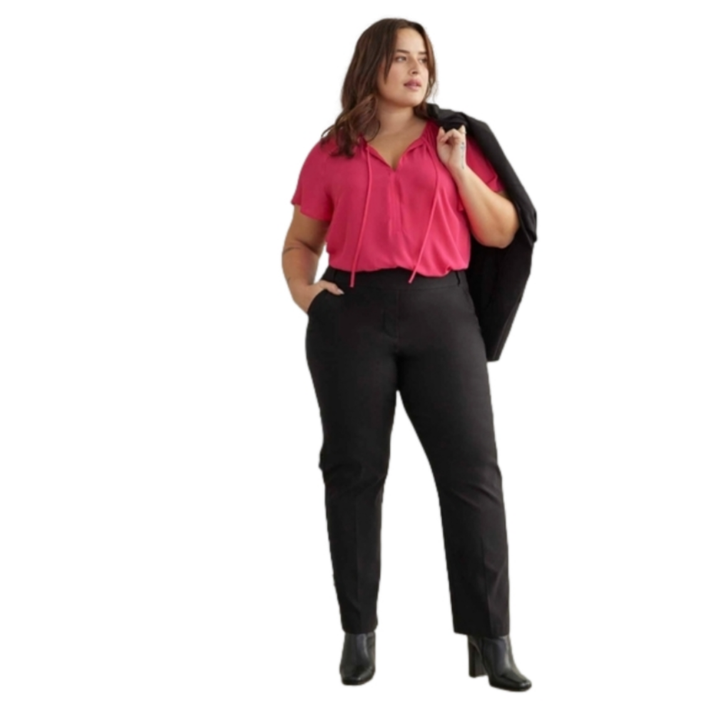 Penningtons • Savvy Fit • Straight Leg • Pull On Slacks • Faux Fly • Size 30